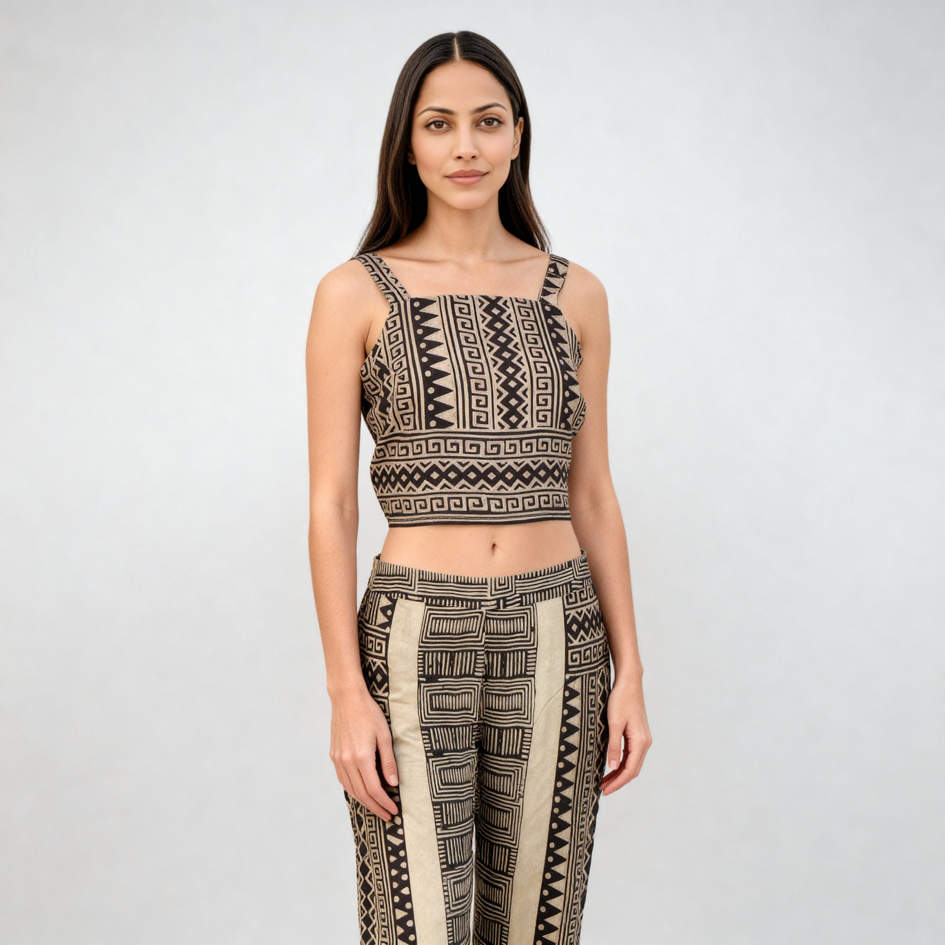 Strappy Printed Crop Top