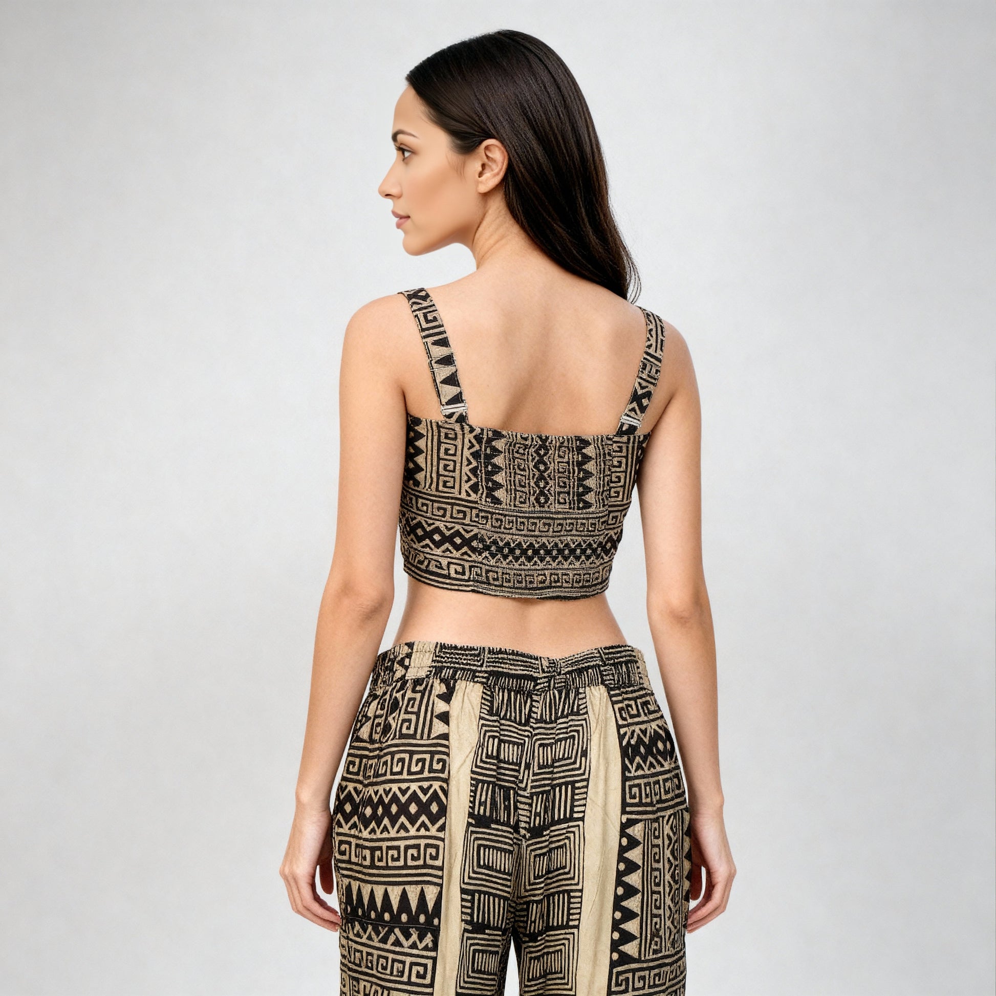 Strappy Printed Crop Top