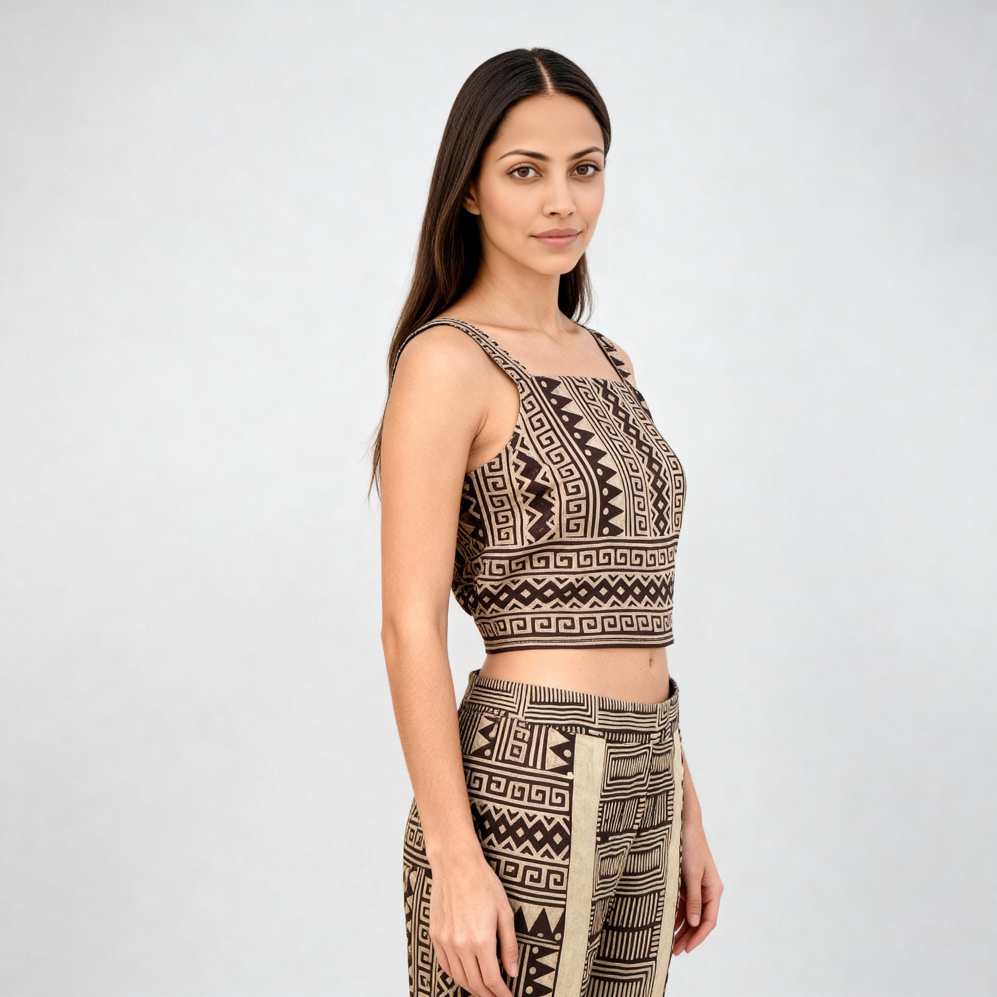 Strappy Printed Crop Top