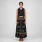 Printed Lapel Collar Crop Top