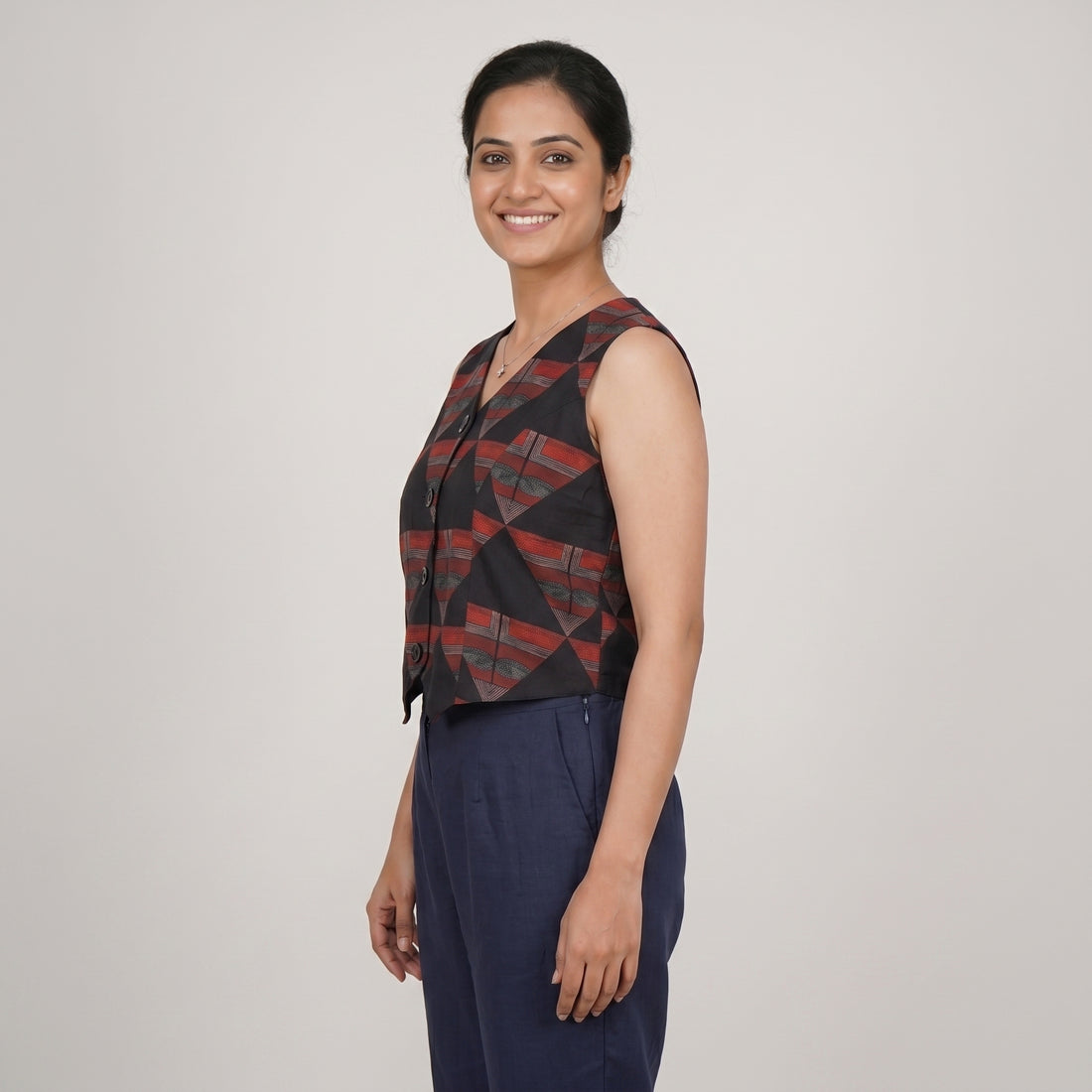 Printed Vest Crop Top