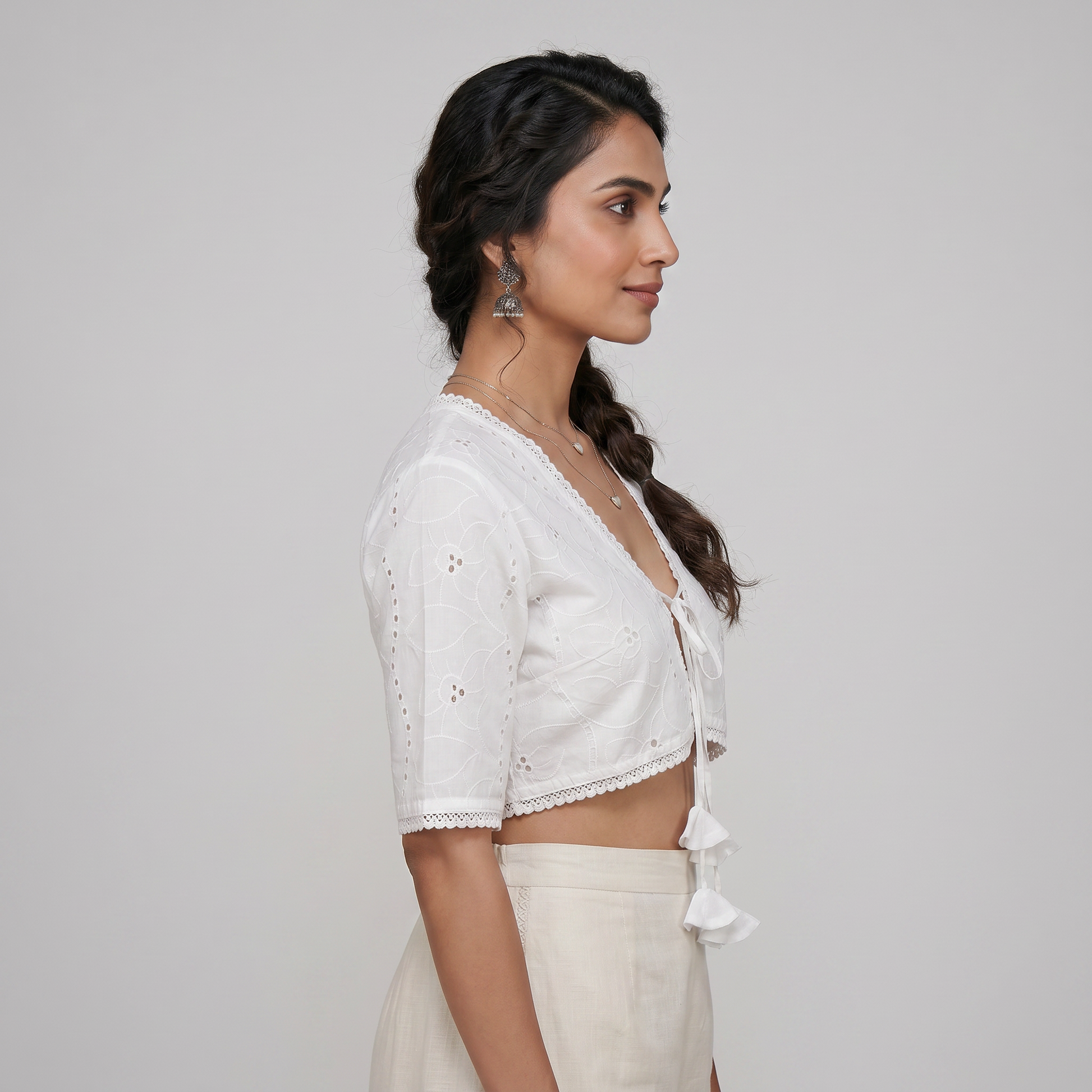 Cotton Schiffli Shrug