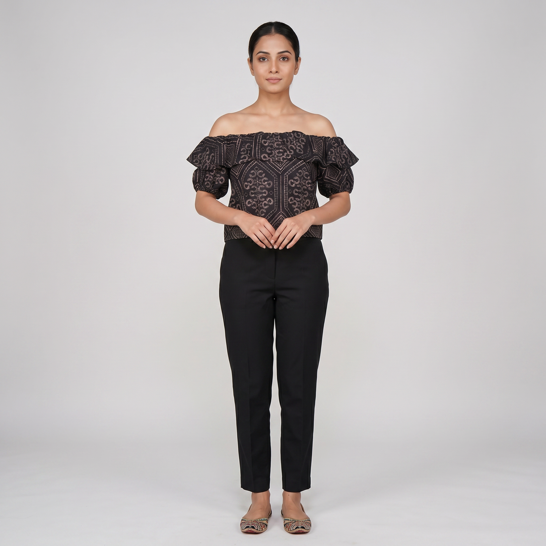 Printed Off Shoulder Top