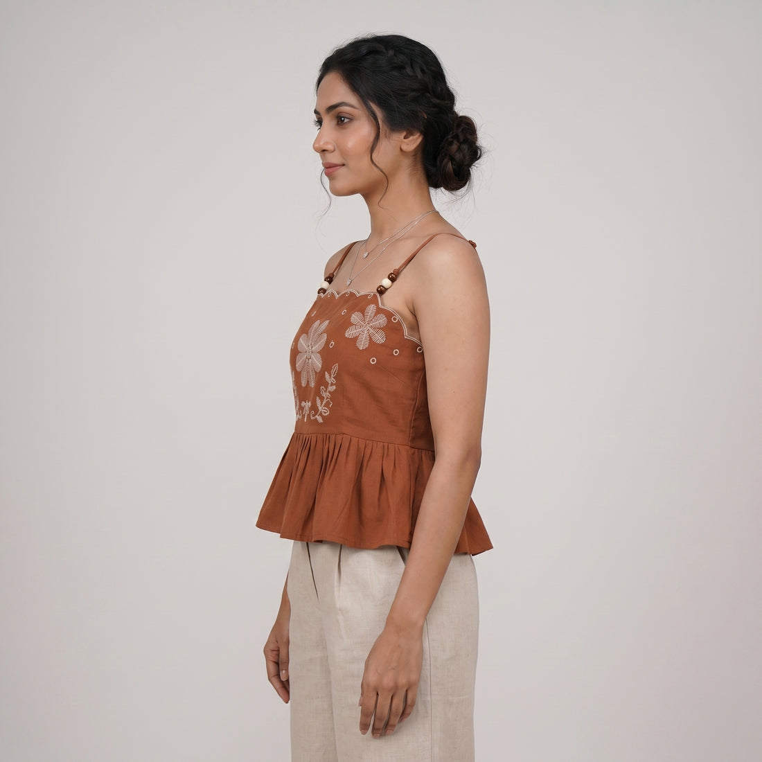 Peplum Embroidered Top