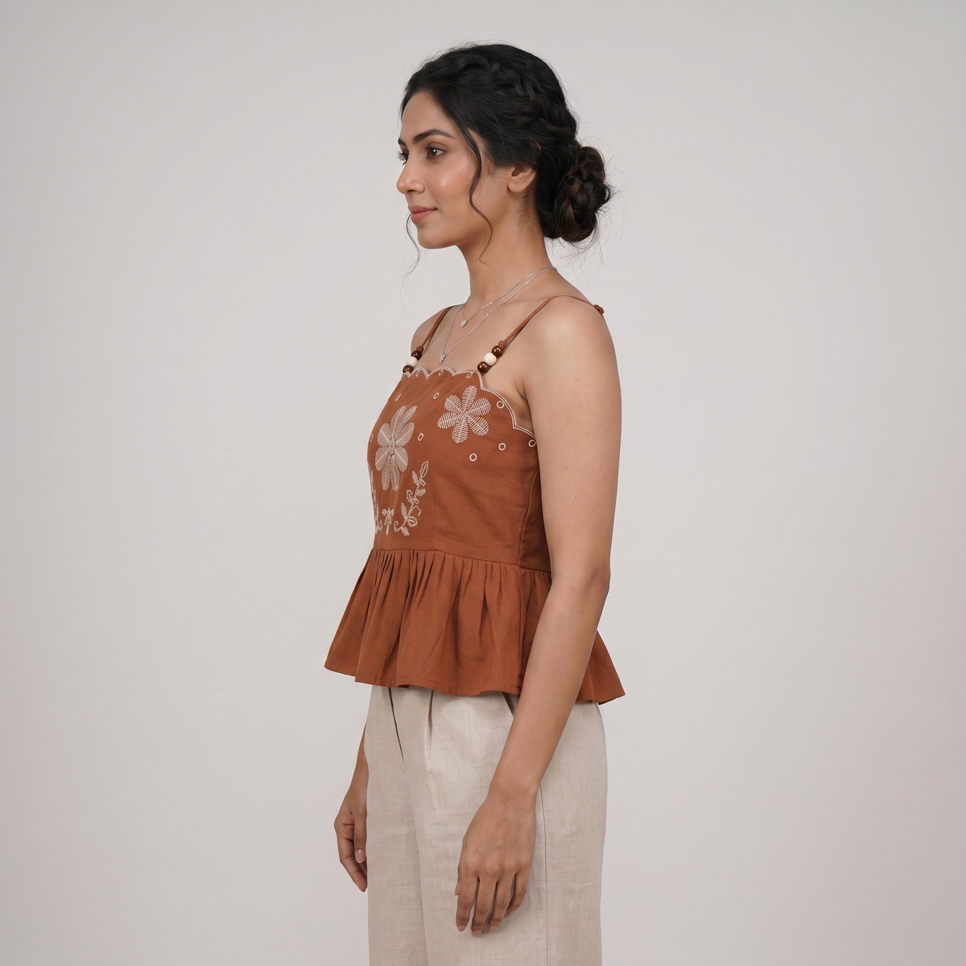 Peplum Embroidered Top