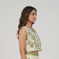 Embroidered V-Neck Crop Top