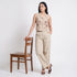 Embroidered Lapel Collar Straight Crop Tops