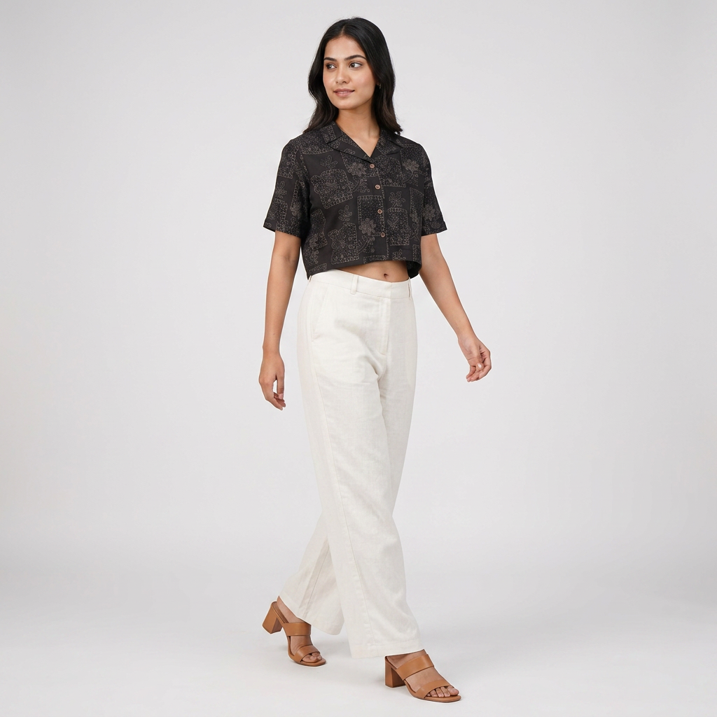 Printed Crop Shirt
