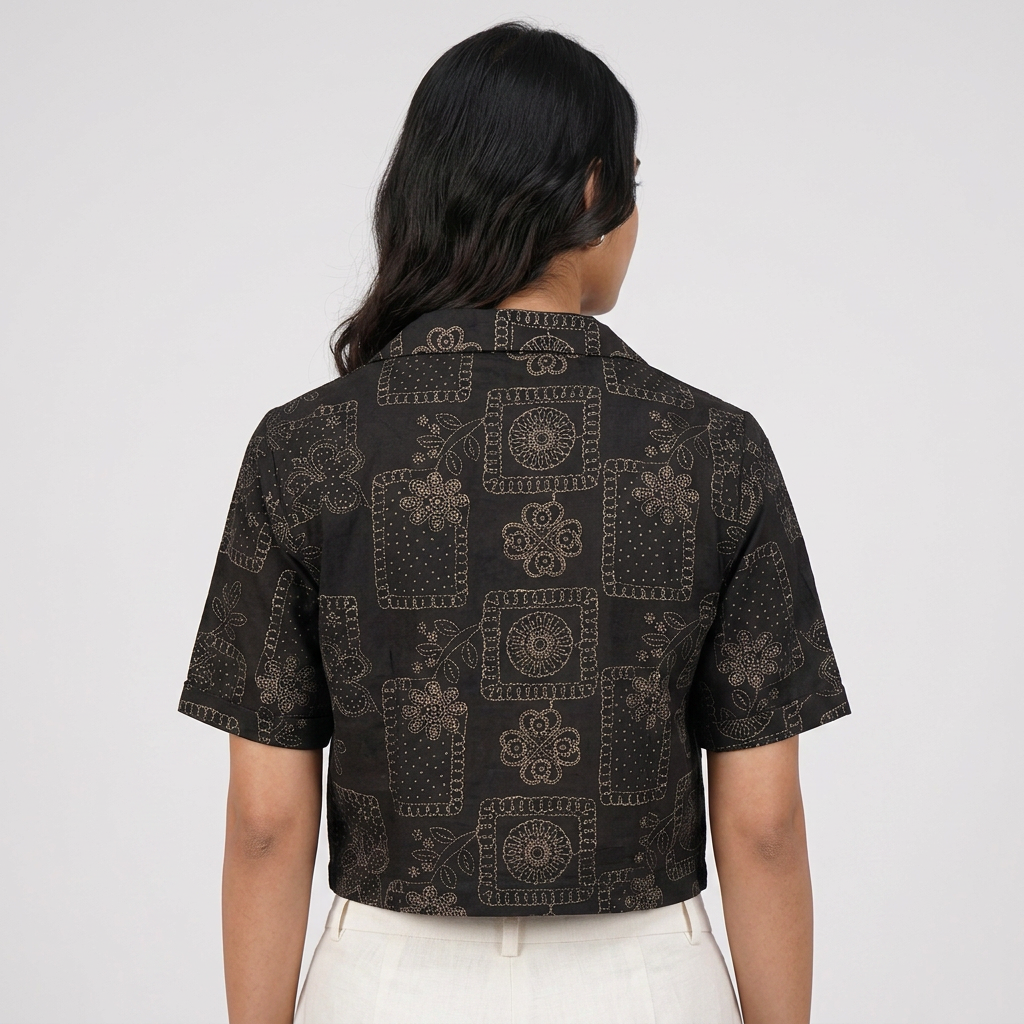 Printed Crop Shirt