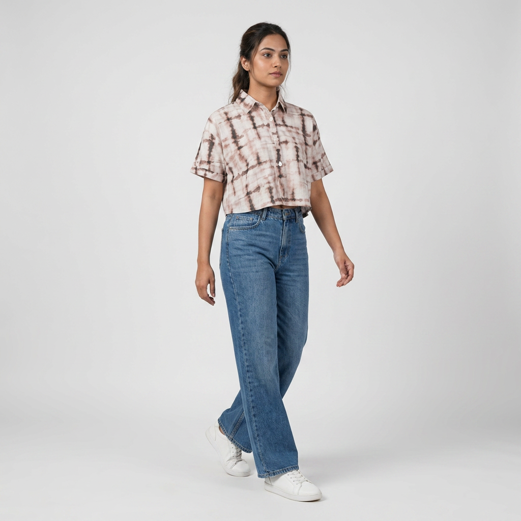 Printed Crop Shirt