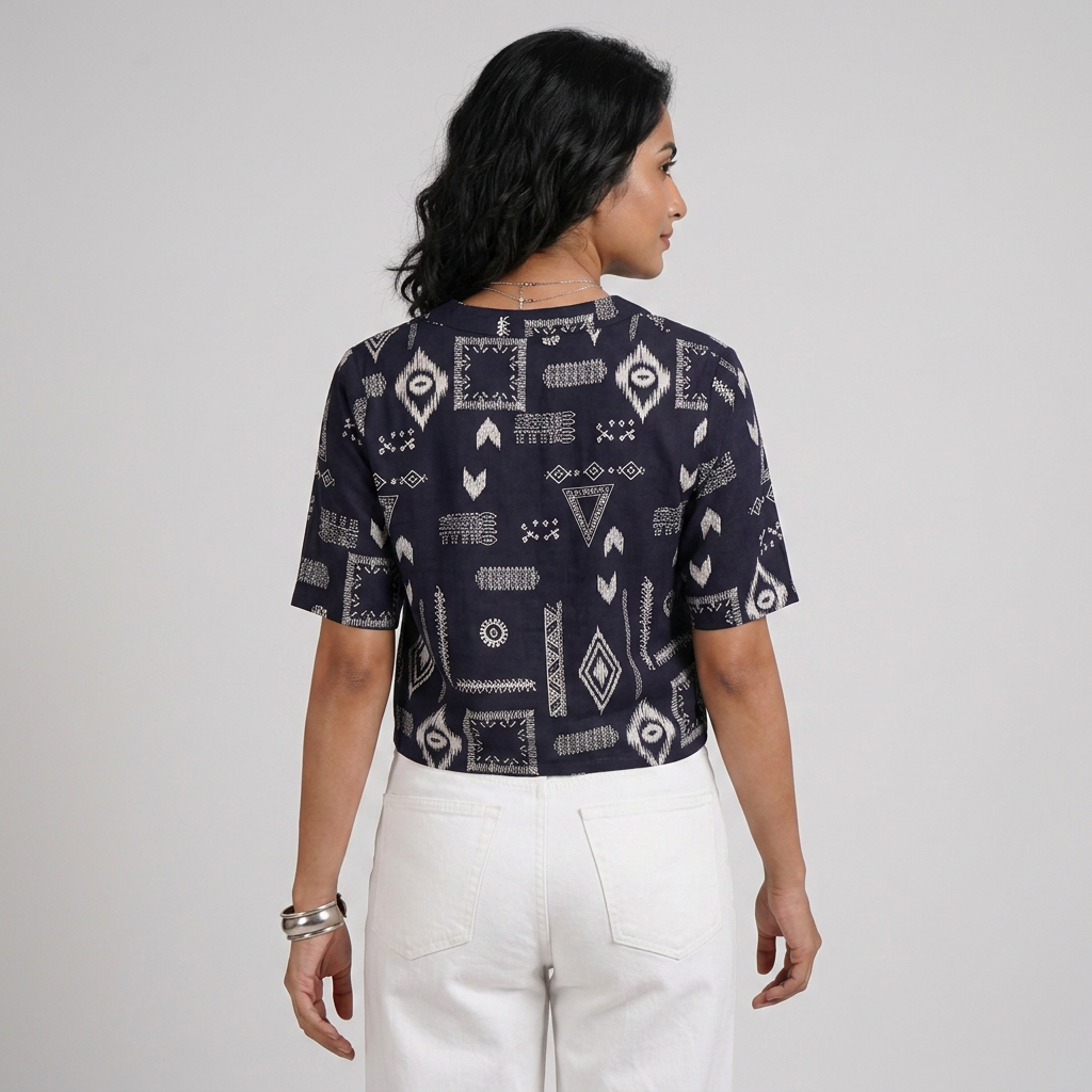 Printed Crop Shirt