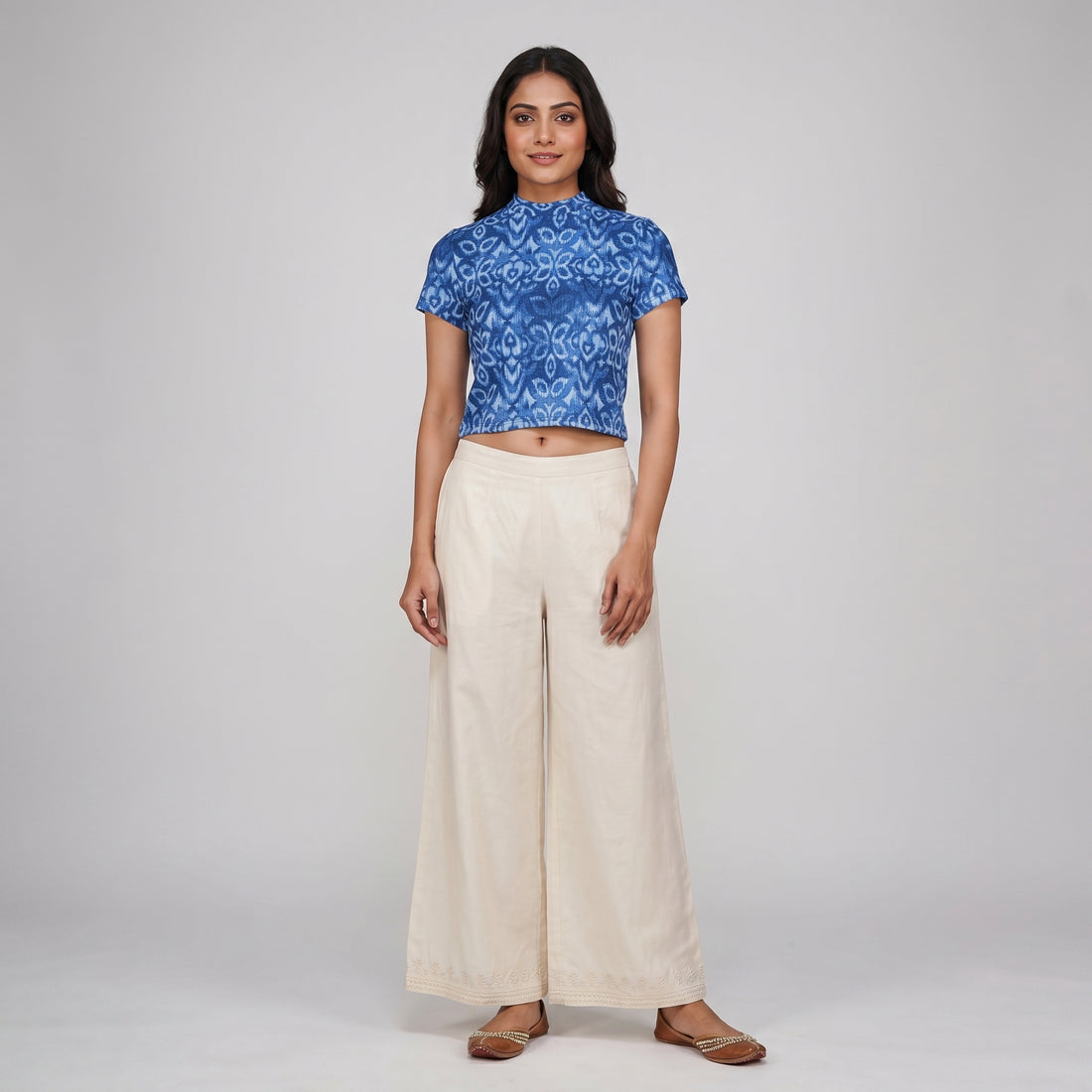 Knitted Printed Crop Top