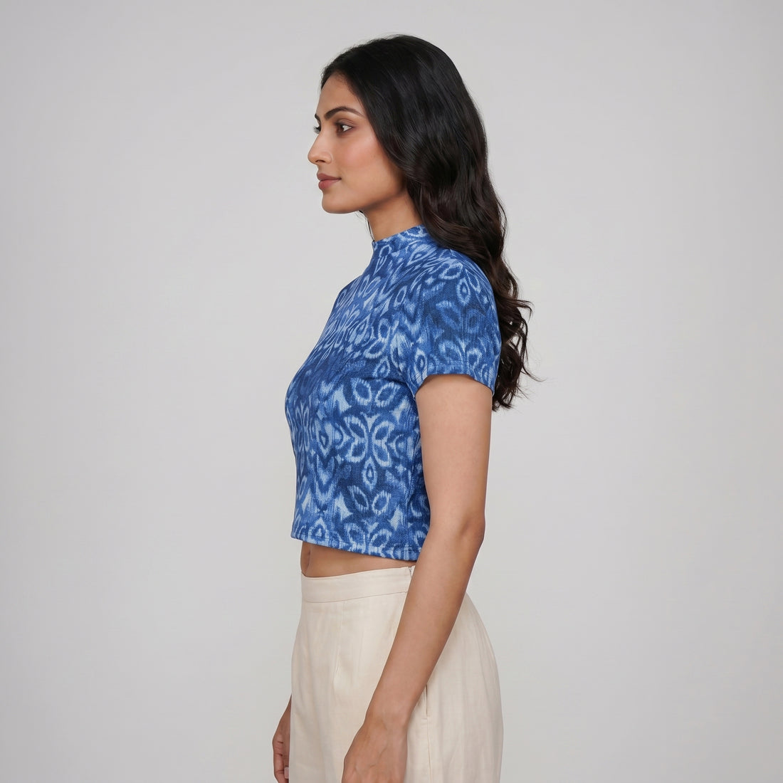 Knitted Printed Crop Top