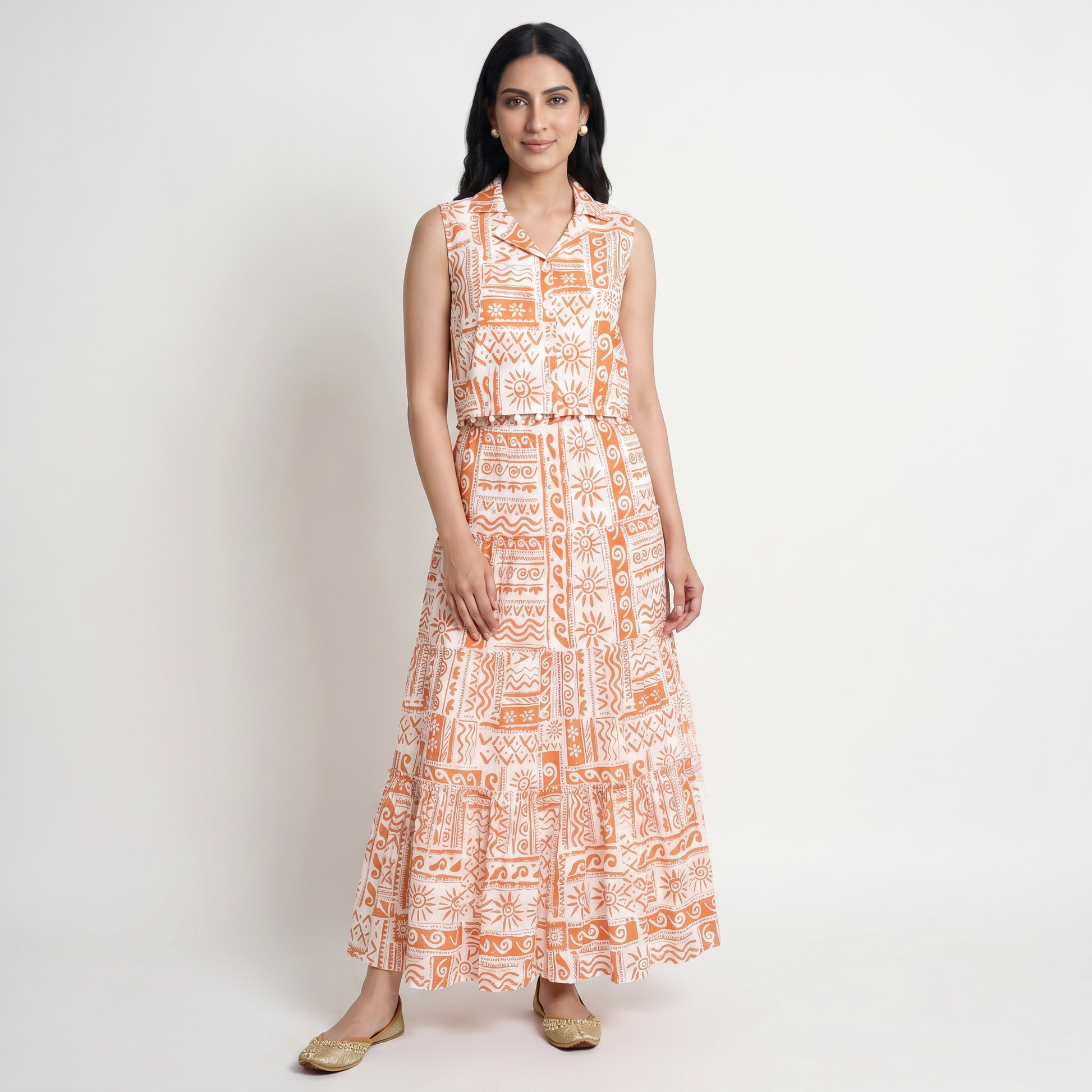 Cotton Printed Peplum Top