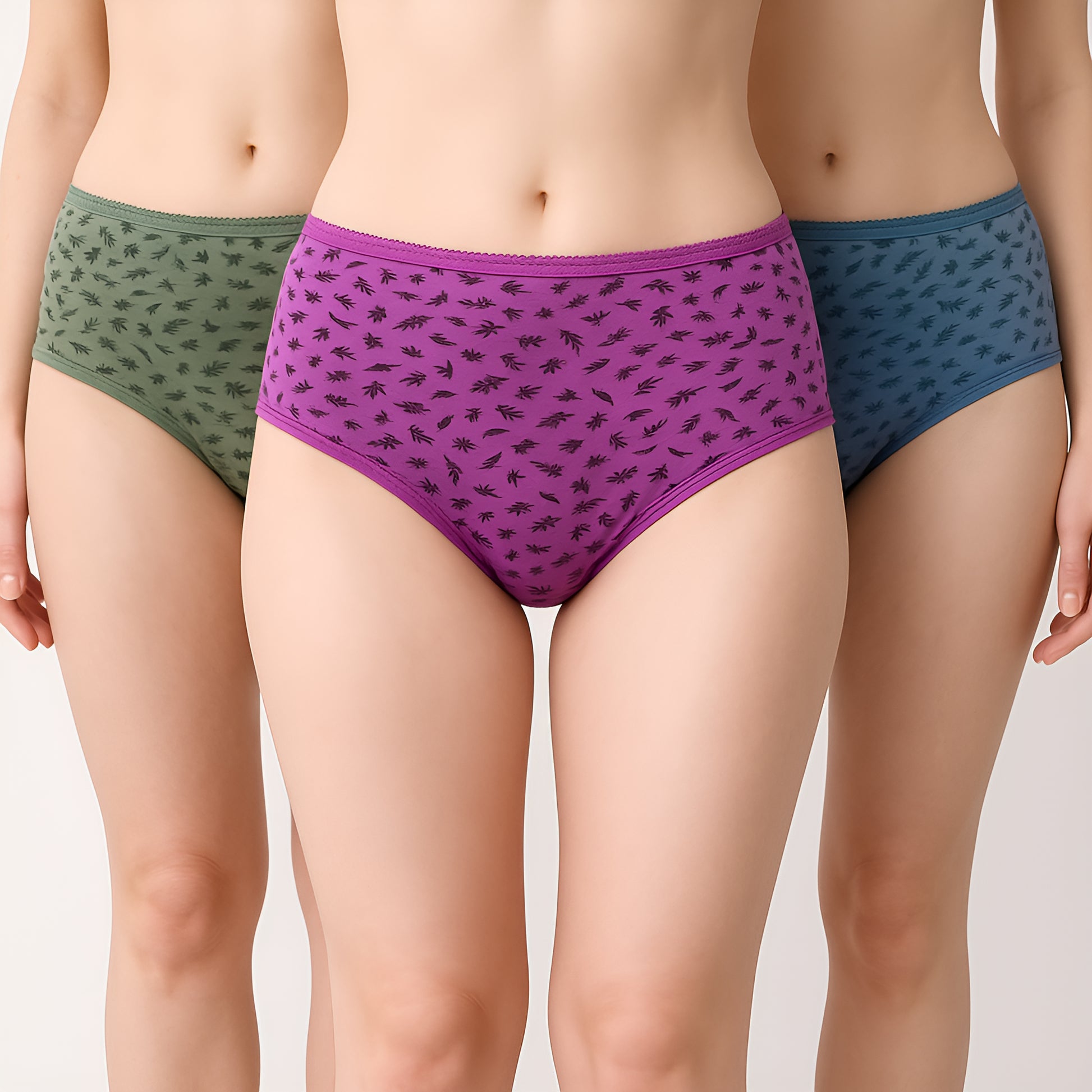 Printed Cotton Full Brief Panties - Pack of 3