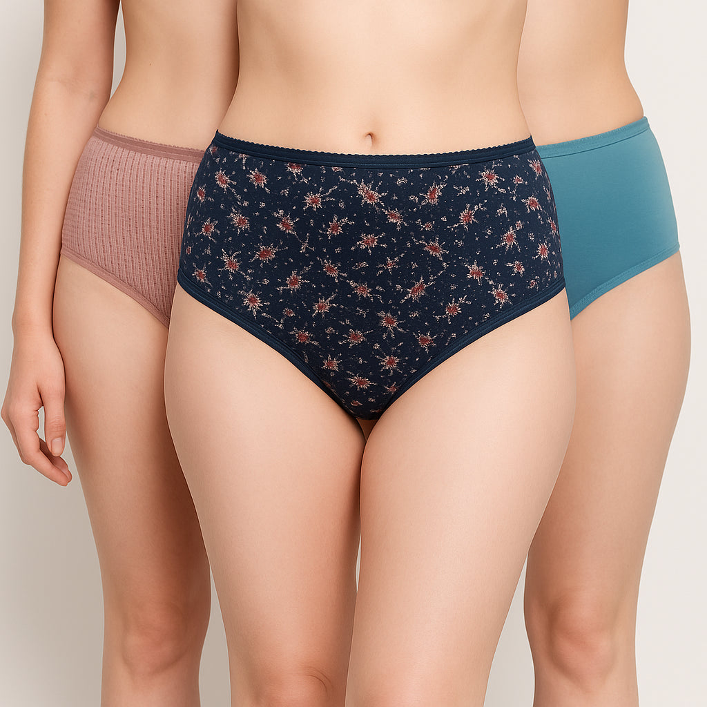 Printed Full Brief Panties - Pack of 3