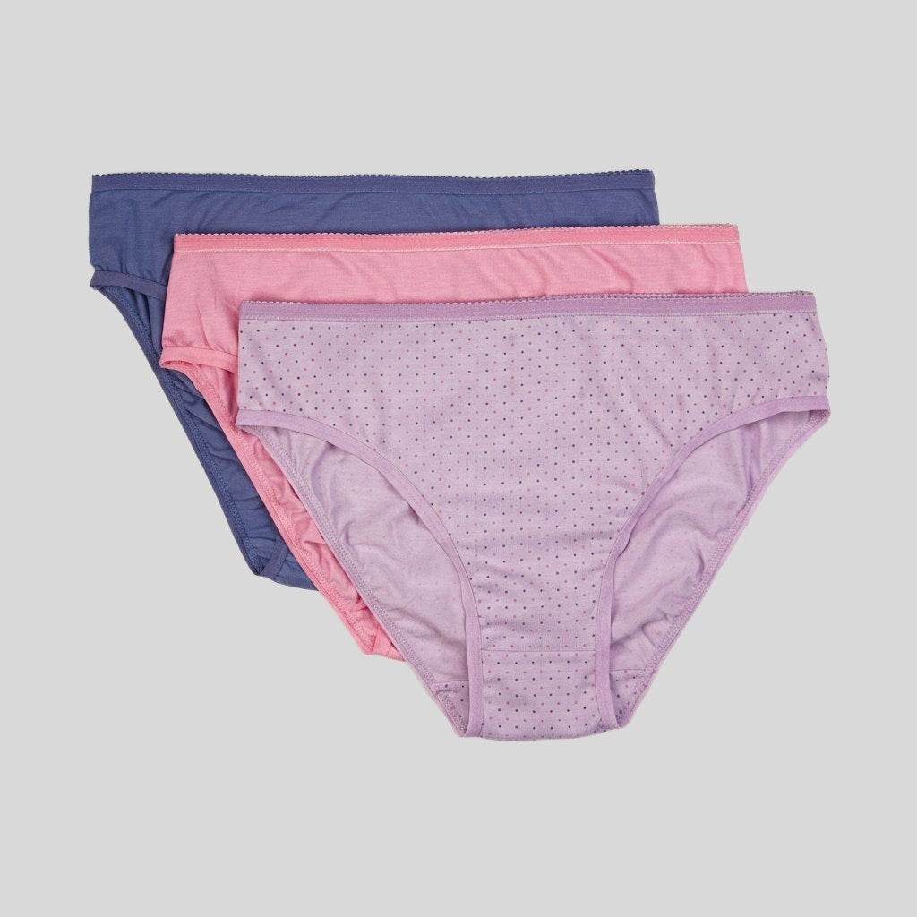 Printed High Leg Panties - Pack of 3