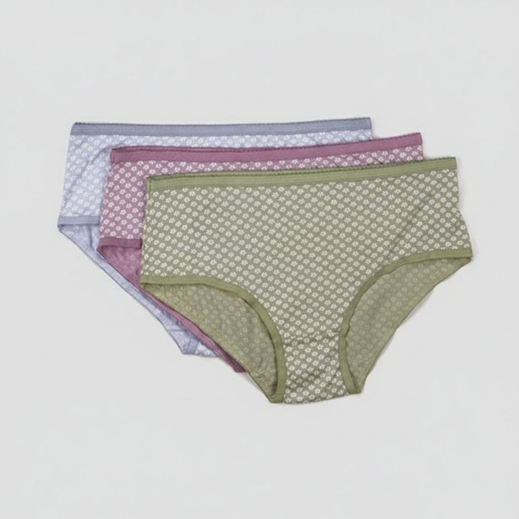 High Coverage Cotton Hipster Panties - Pack of 3