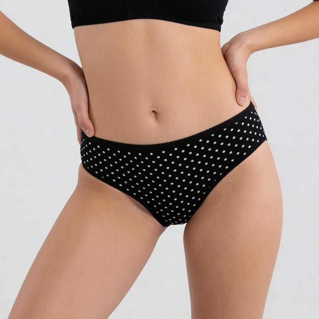 Cotton Polka Dot Full Brief Panties - Pack of 3
