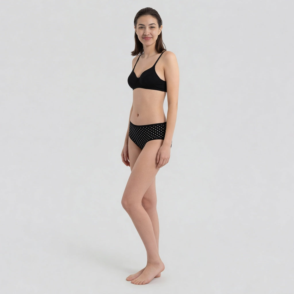 Cotton Polka Dot Full Brief Panties - Pack of 3