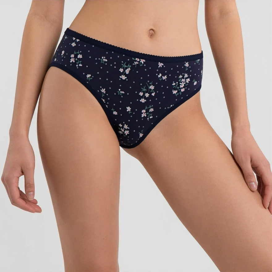 High Rise Printed High Leg Panties - Pack of 3