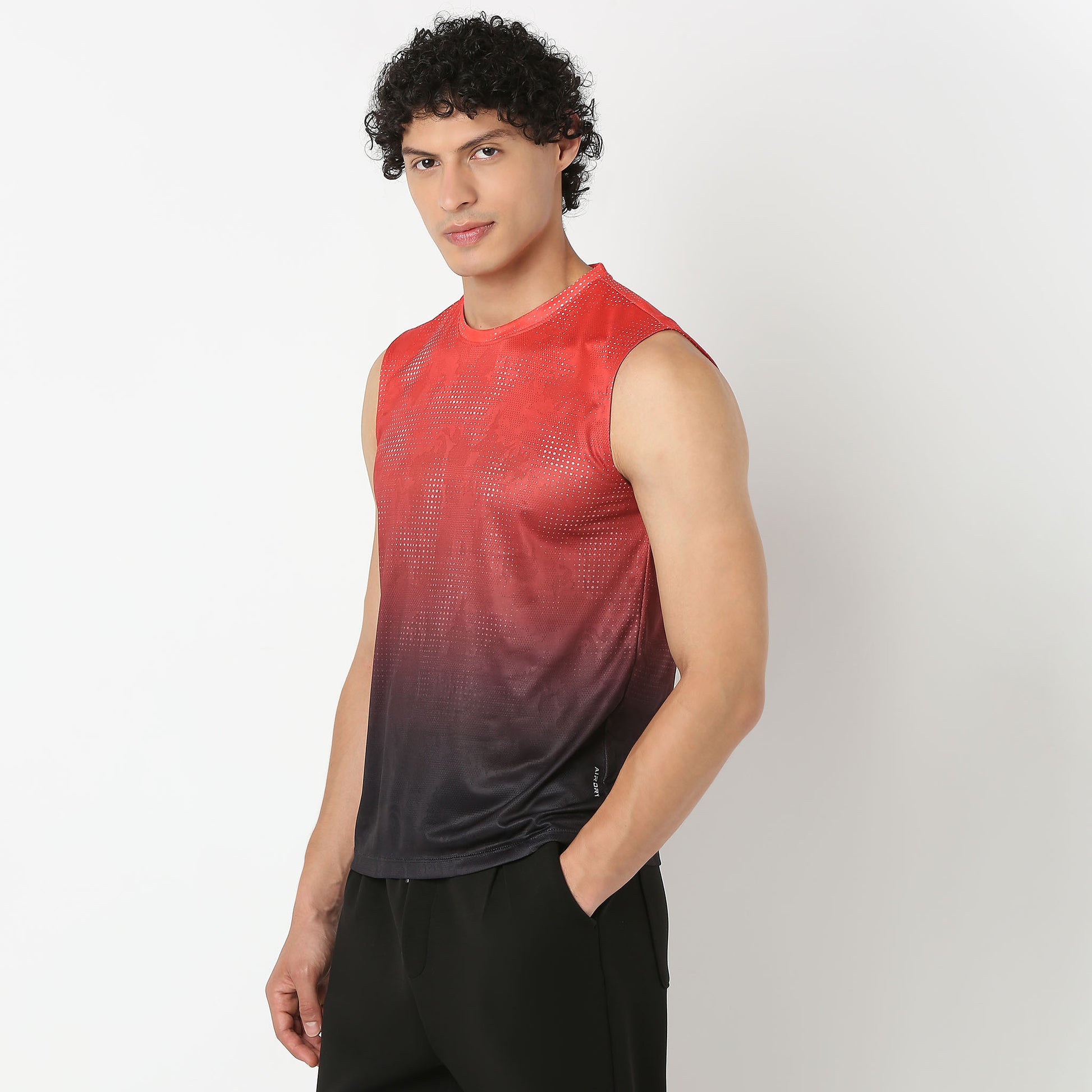 Crew Neck Sleeveless All Over Printed Easy DryFast Wicking Breathable T-Shirt