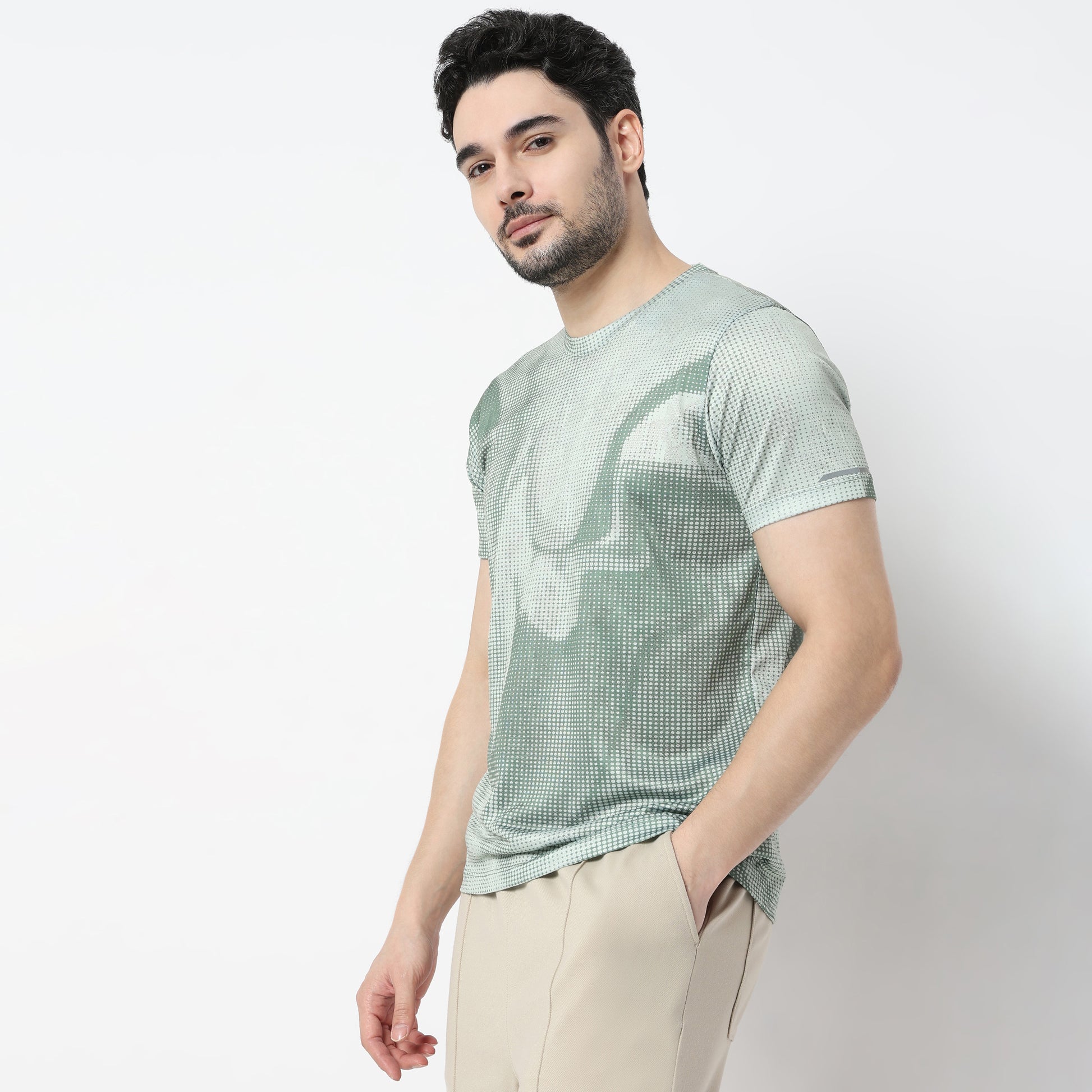 Regular Fit All Over Print Crew Neck T-Shirt