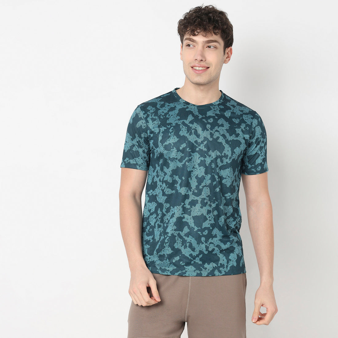 All Over Print Crew Neck Running T-Shirt