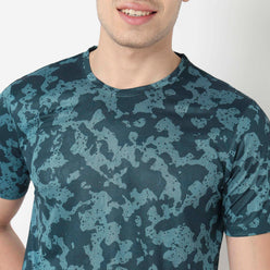 All Over Print Crew Neck Running T-Shirt