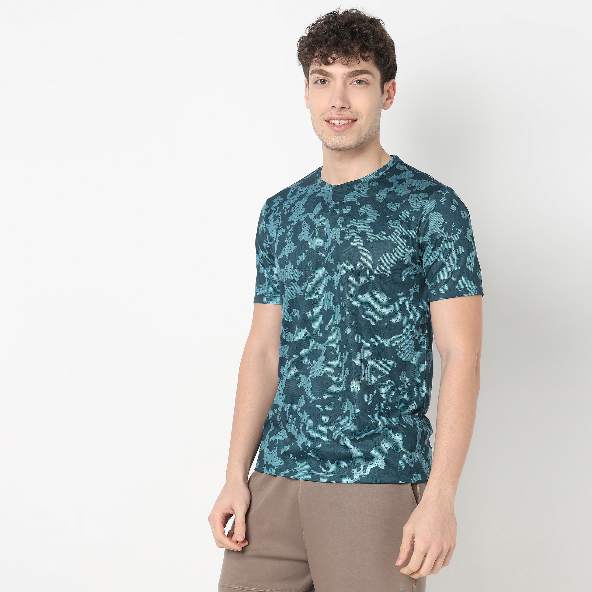 All Over Print Crew Neck Running T-Shirt