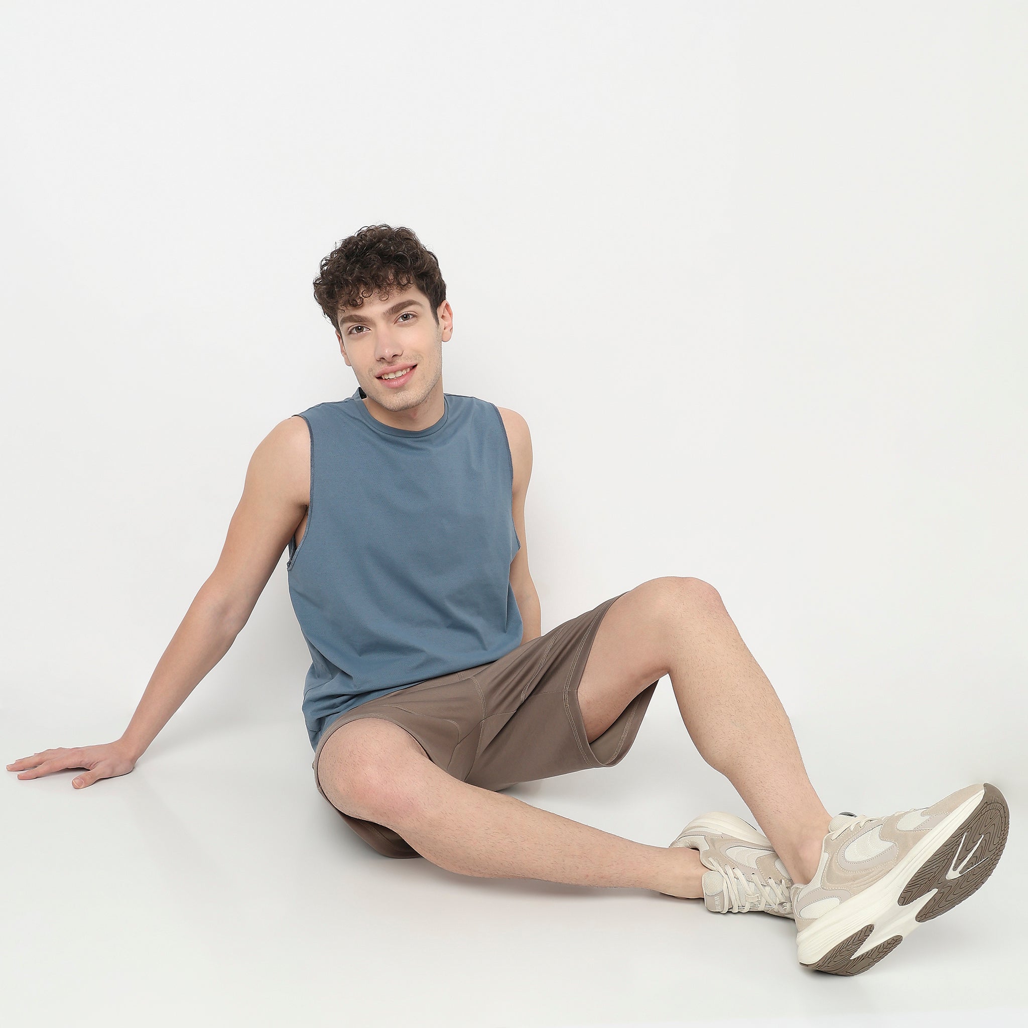 Oversize Jacquard Crew Neck Sleeveless T-Shirt