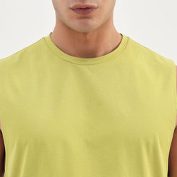 Oversize Jacquard Crew Neck Sleeveless T-Shirt