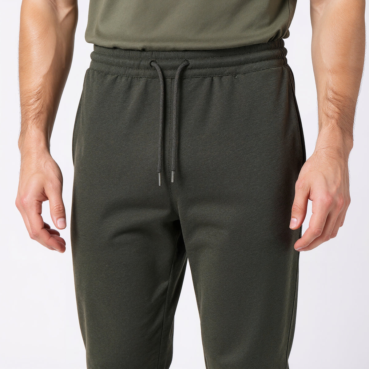 Regular Fit Solid Mid Rise Trackpants