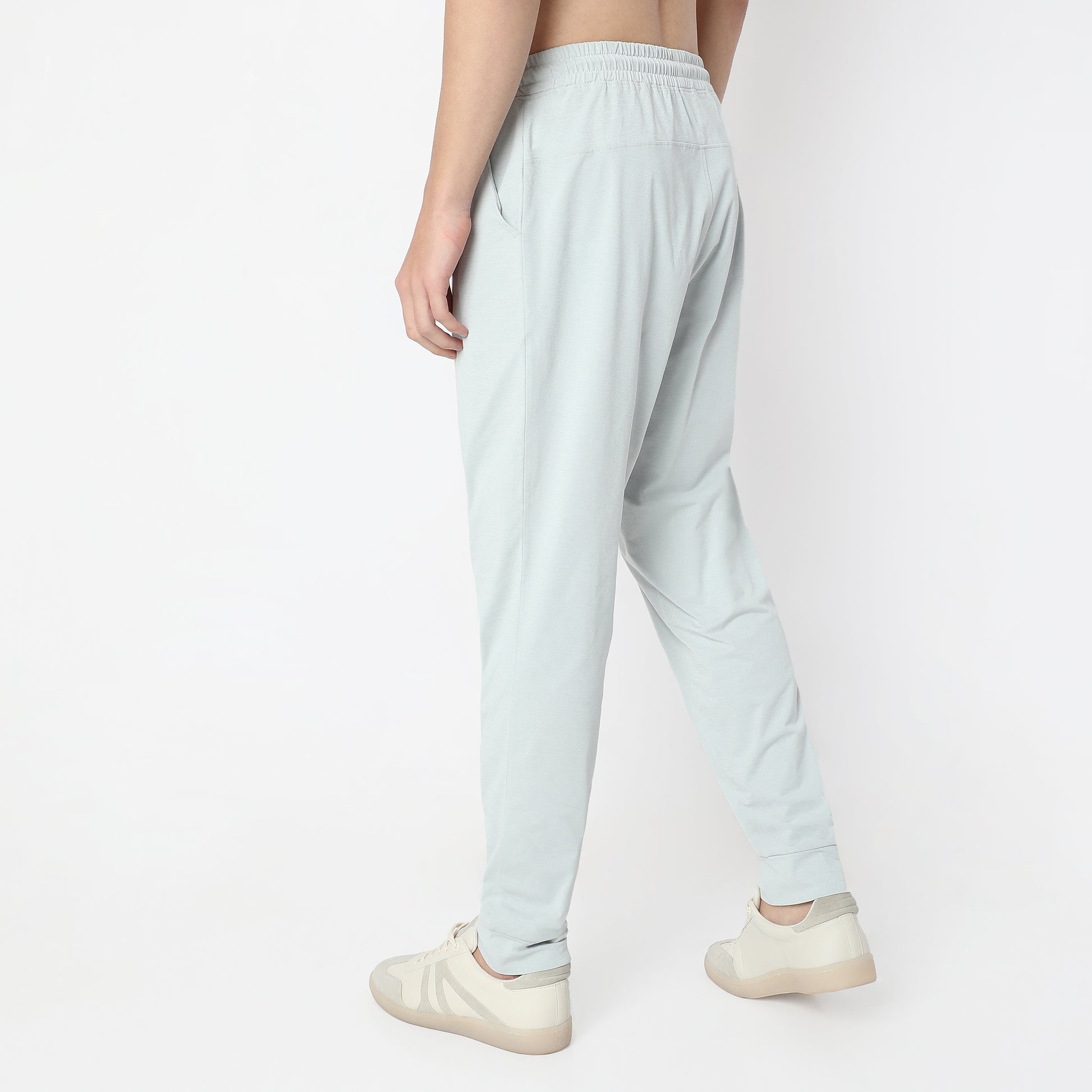 Regular Fit Solid Mid Rise Trackpants
