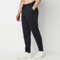 Regular Fit Solid Mid Rise Trackpants