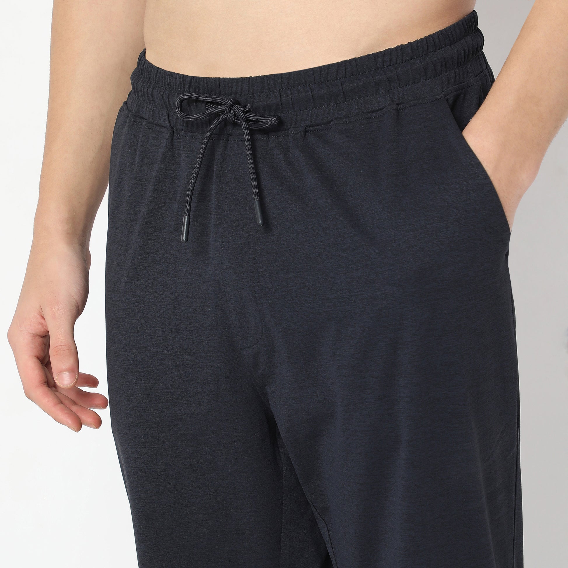 Regular Fit Solid Mid Rise Trackpants