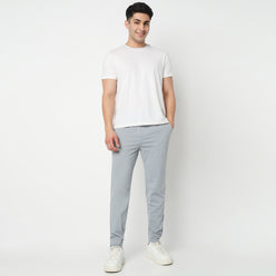 Regular Fit Solid Mid Rise Trackpants