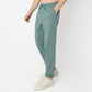 Regular Fit Solid Mid Rise Trackpants