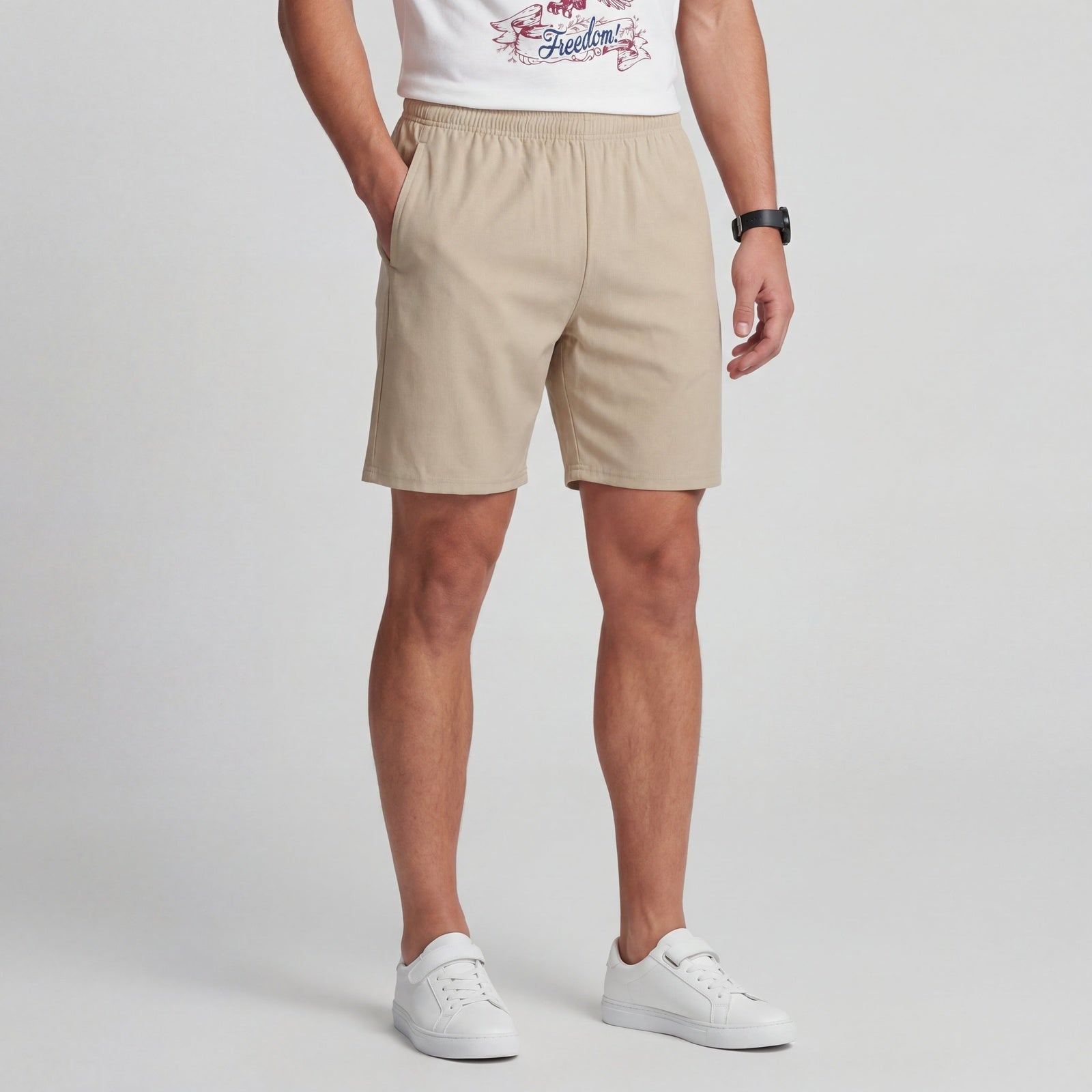 Solid Mid Rise Flex shorts