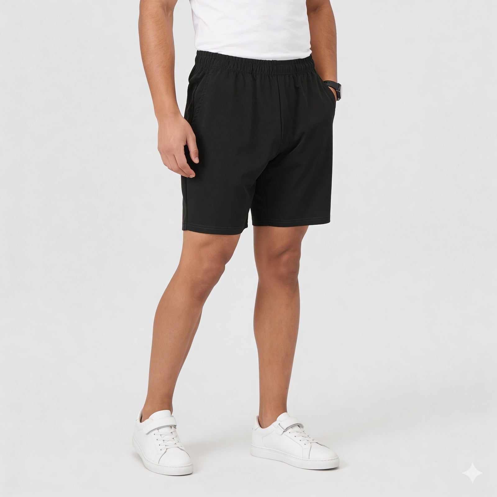 Solid Mid Rise Flex shorts