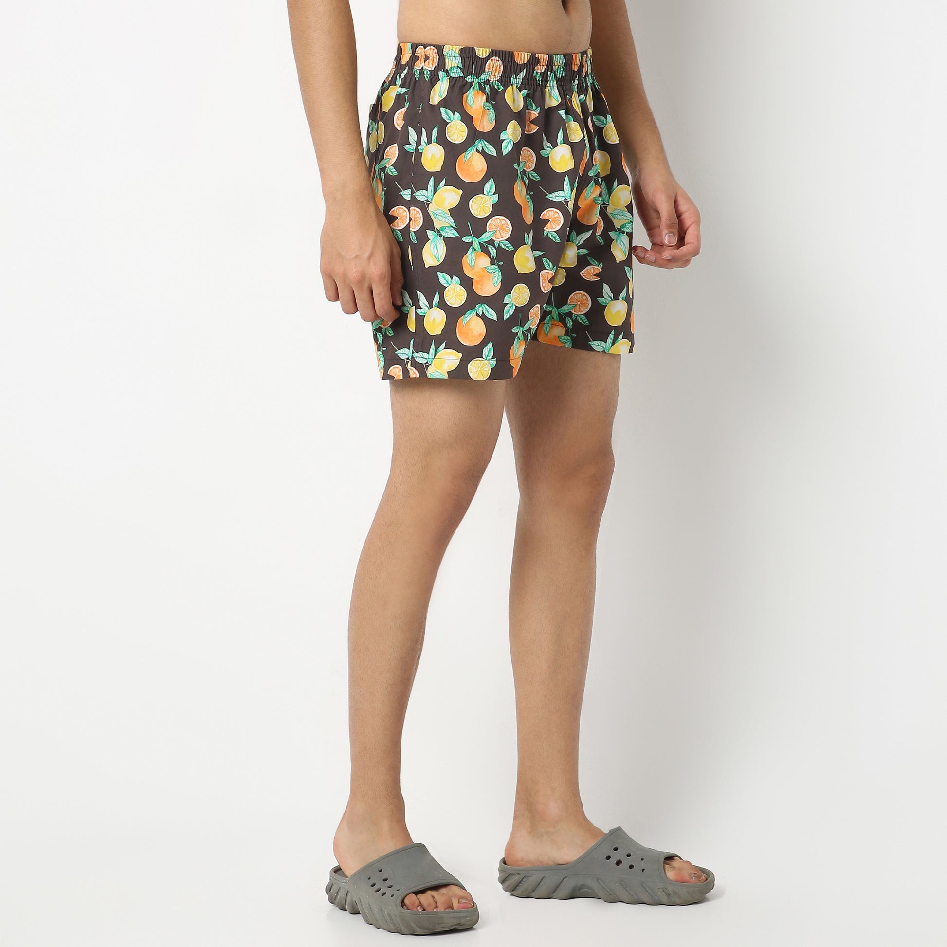 Regular Fit Printed Above Knee Mid Rise Shorts