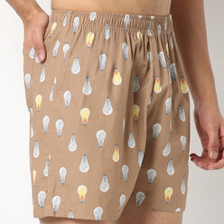 Regular Fit Printed Above Knee Mid Rise Shorts