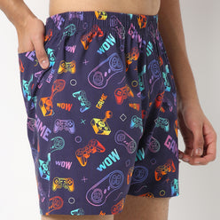 Regular Fit Printed Above Knee Mid Rise Shorts