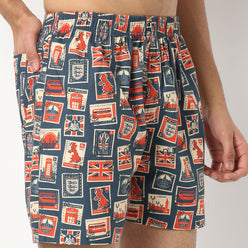 Regular Fit Printed Above Knee Mid Rise Shorts