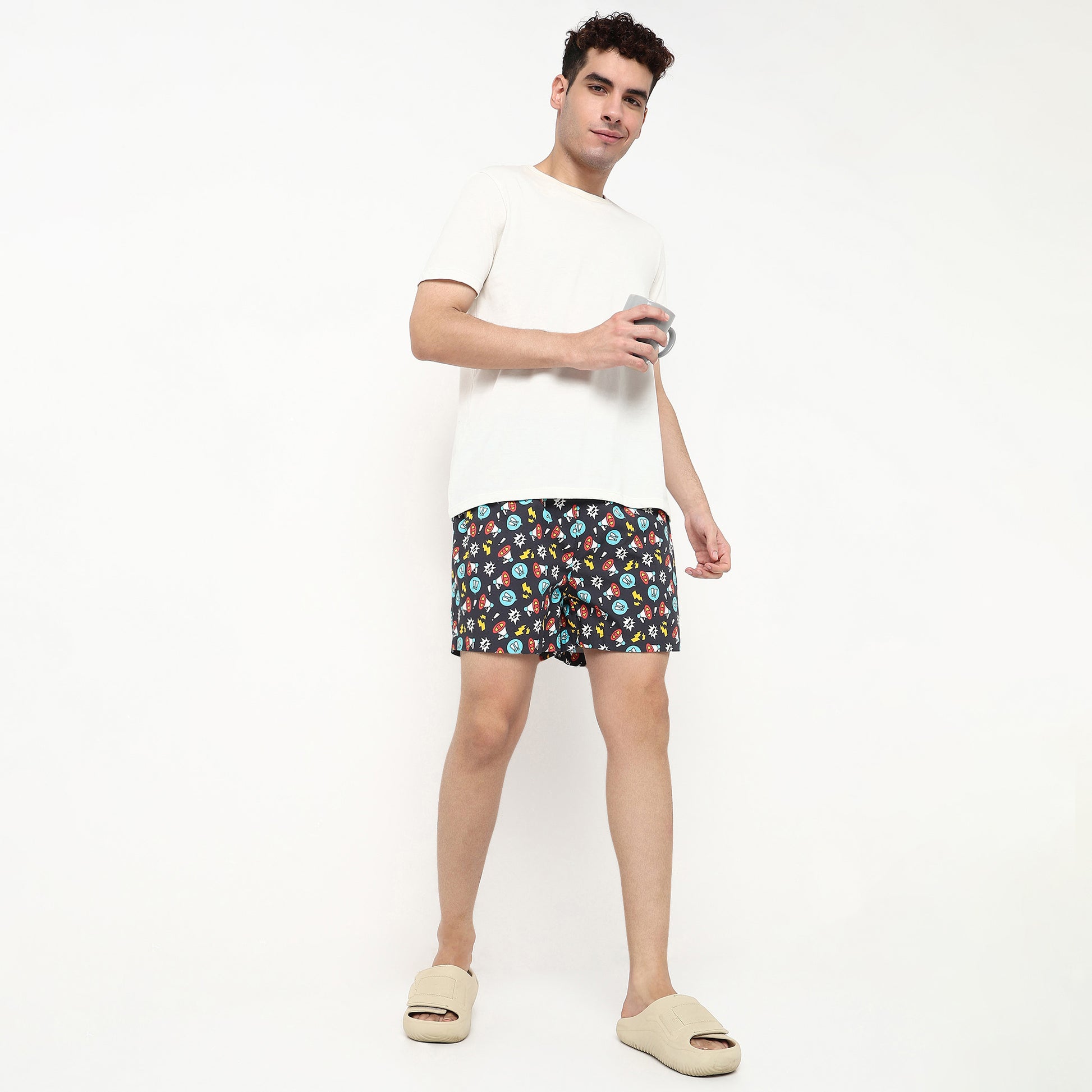 Printed Cotton Viscose Shorts