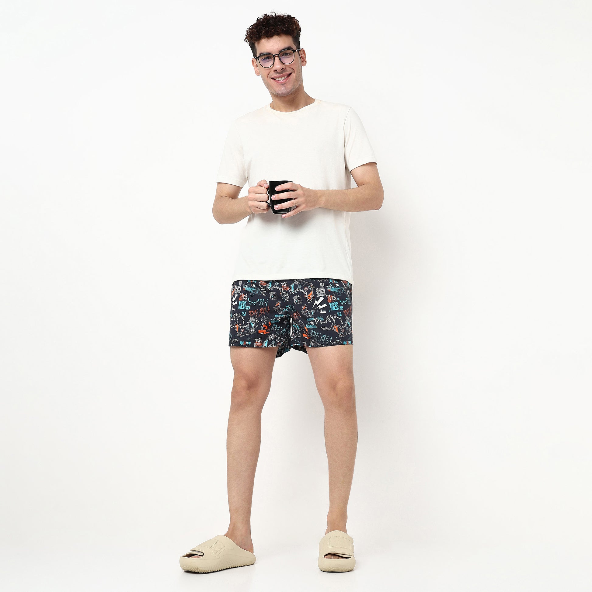 Printed Cotton Viscose Shorts