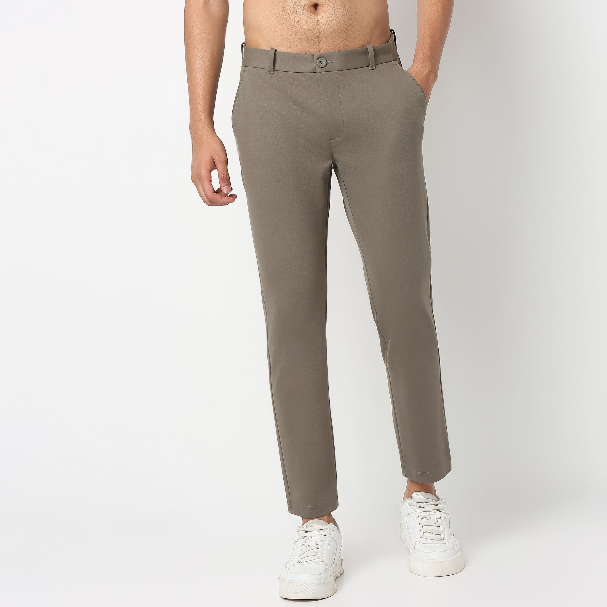 Ankle Length Knit Crop Chinos - Ulitimate Comfort - 4 Way Stretch & Flexibility