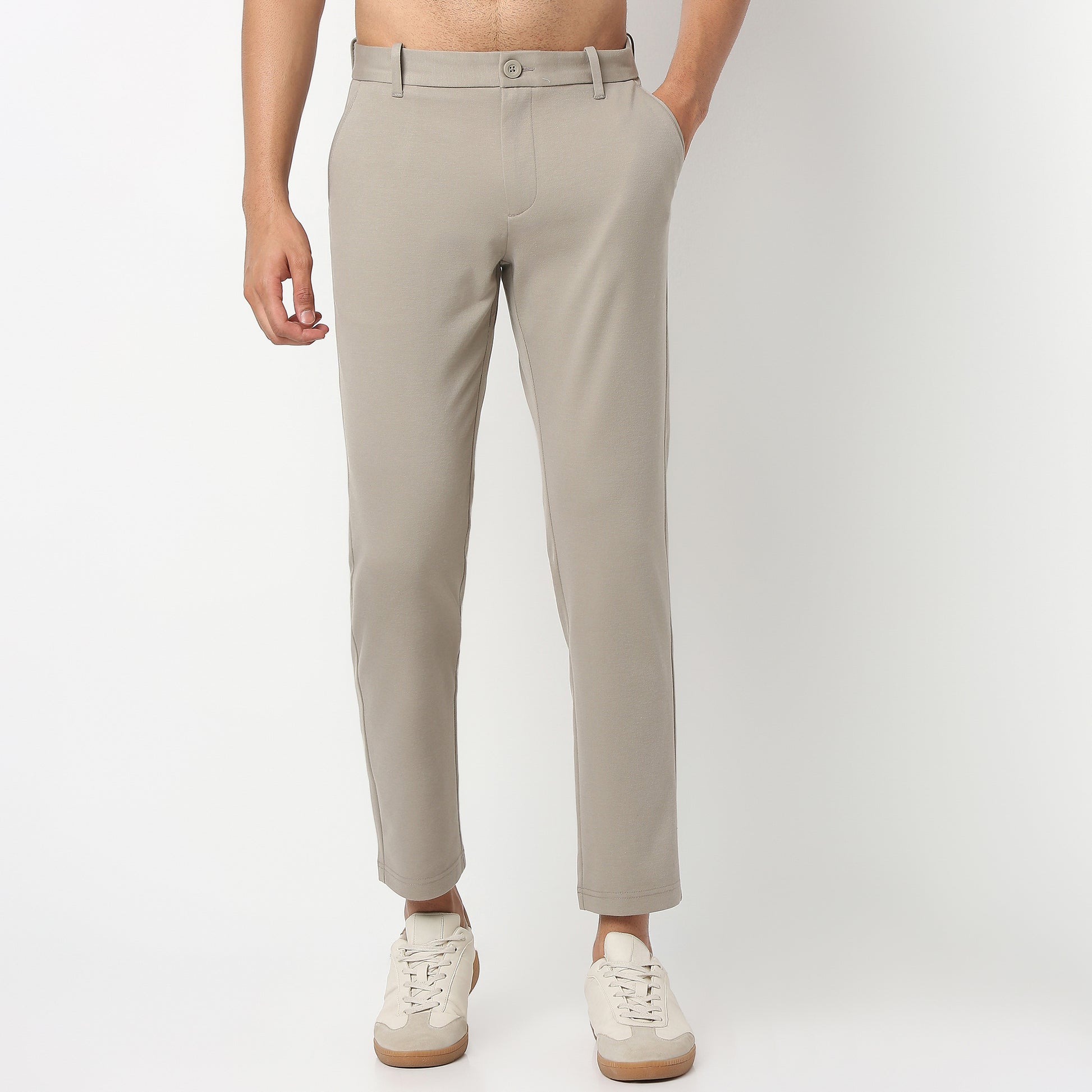 Ankle Length Knit Crop Chinos - Ulitimate Comfort - 4 Way Stretch & Flexibility