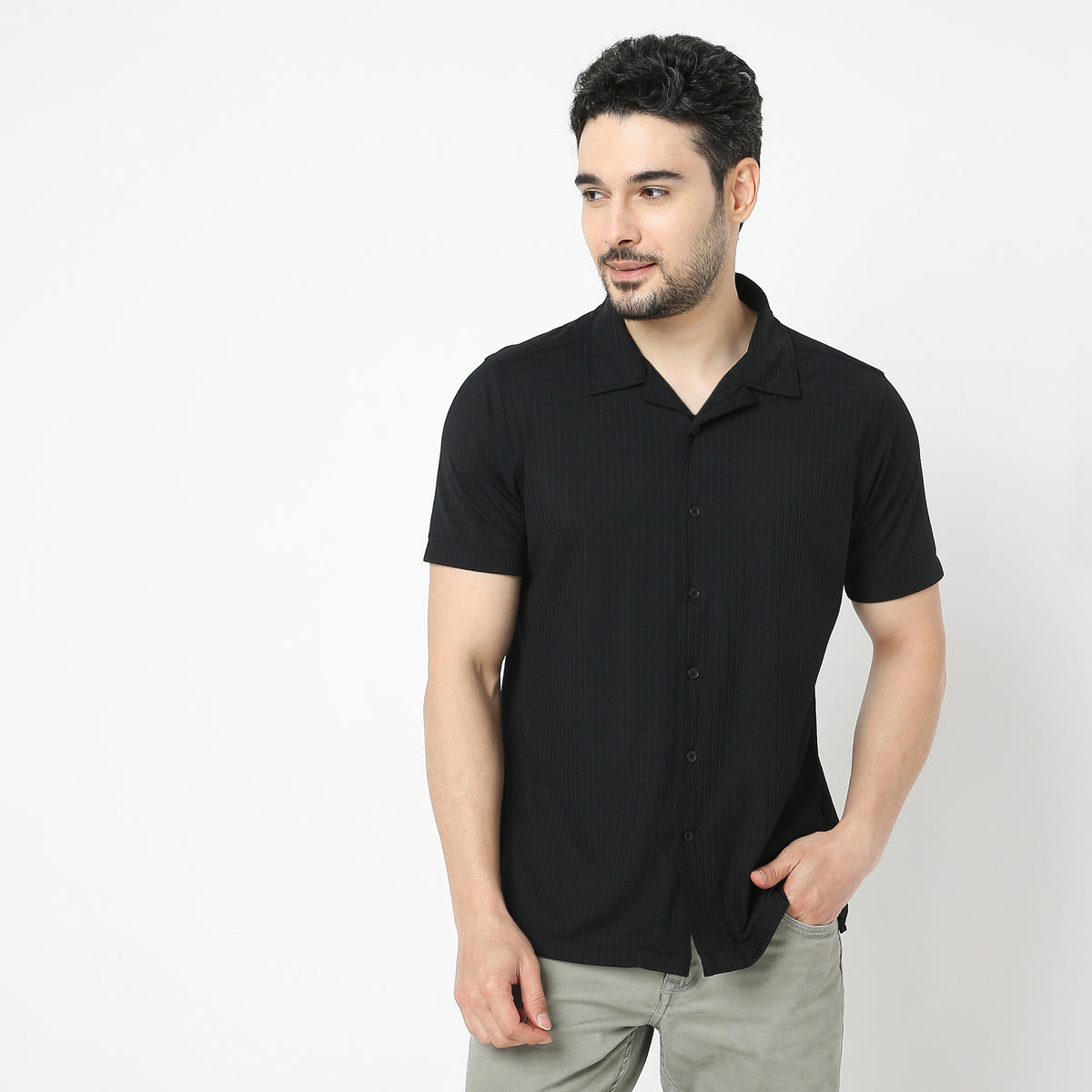 Regular Fit Structured Casual Shirt