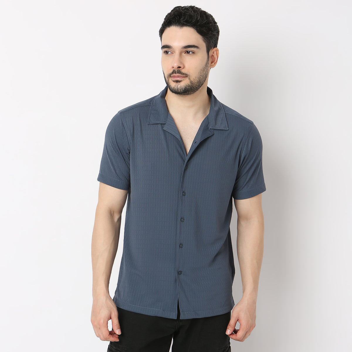 Regular Fit Structured Casual Shirt